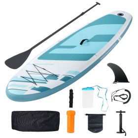 Inflatable Stand Up Paddle Board, 10.6' x 33" x 6" Wide SUP Paddleboard, with Board Accessories, Pump, Paddle, Fin, Phone Bag, Backpack, Ankle Le