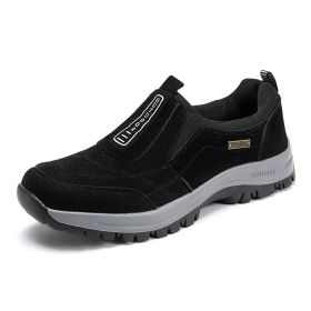 Men's Shoes Lightweight Plus Size Outdoor Climbing Boots Hiking Autumn And Winter (Option: Black-39)