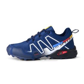 Men's Fashion Personality Multicolor Outdoor Sneakers (Option: Blue-40)